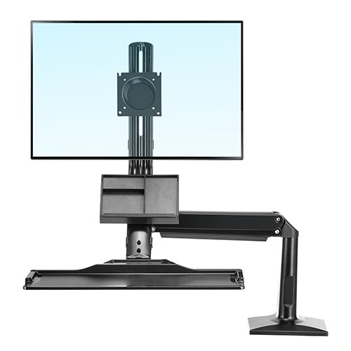 Gas Spring Floating Sit-Stand Single Monitor Desktop Mount
